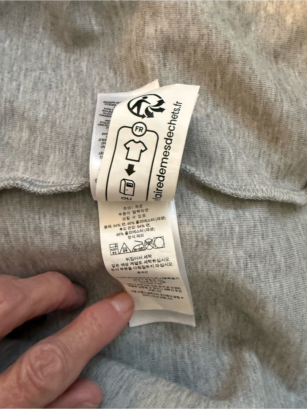 Ralph Lauren Grey Pullover Hoodie with White Sleeve Stripes - Picture 9 of 9